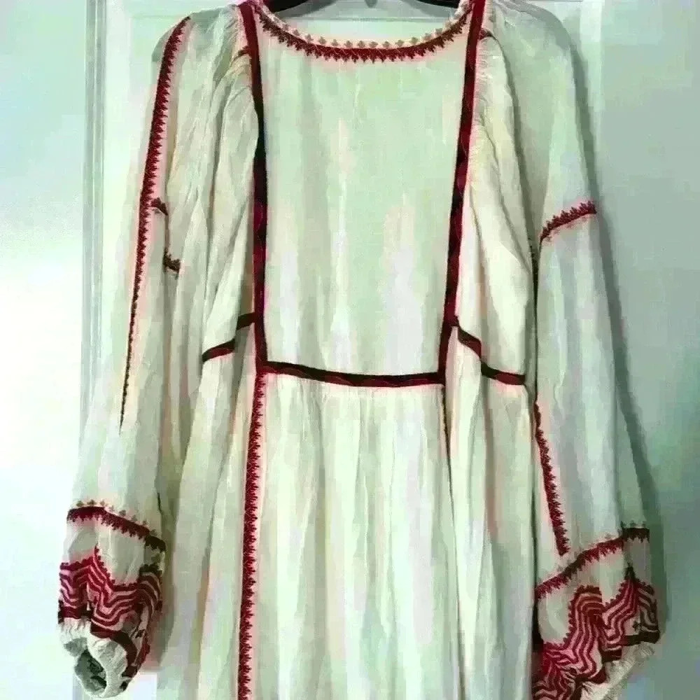 NWOT. Free People Women's Sweet Escape Midi Dress. Med., Cream with acce… - Picture 10 of 12